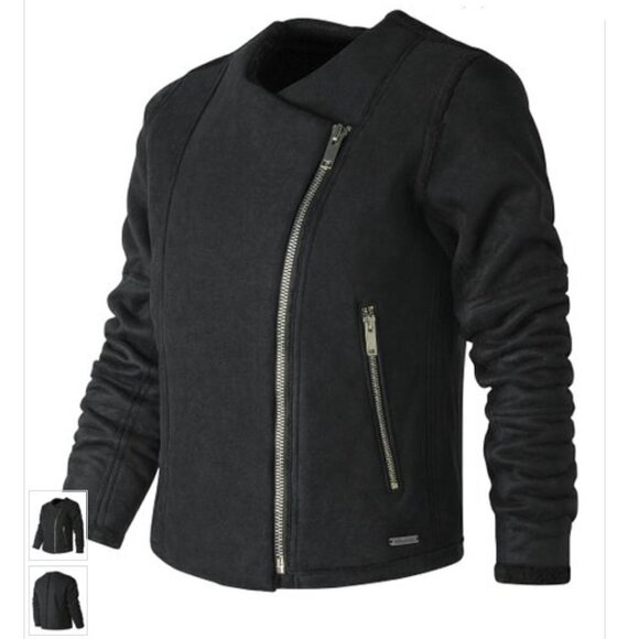 New Balance Revitalize Faux Suede Moto Jacket Sm - Picture 1 of 10